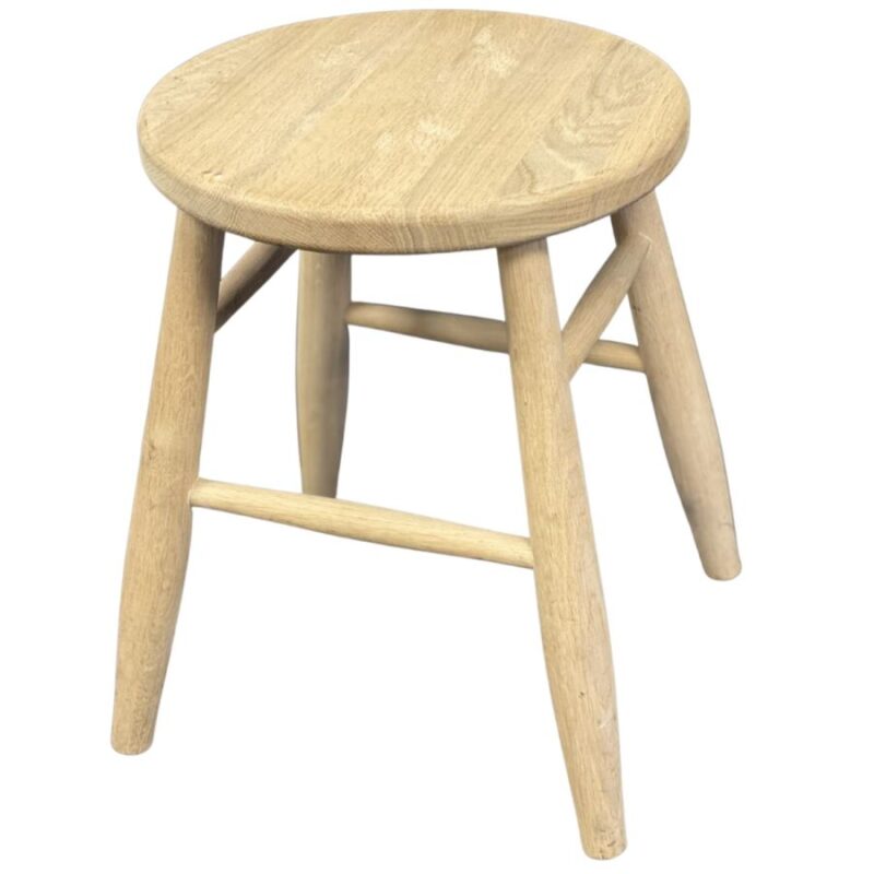 Oak Round Classic Low Stool by Tessa (ORLS-T608)